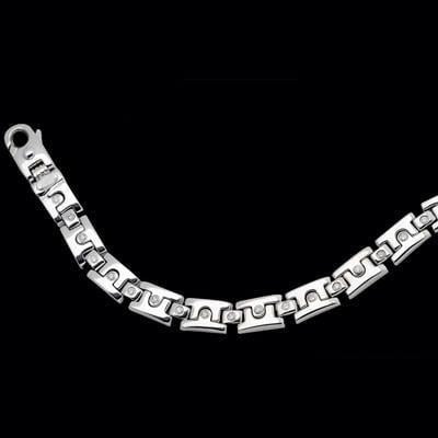 3 Karat Echt Diamant Herren Block Gliederarmband Weißgold 14K