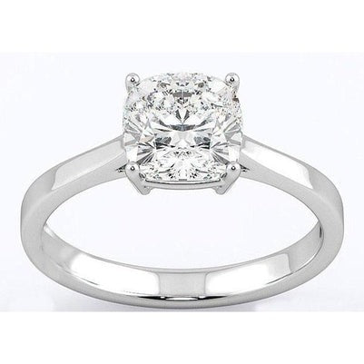 3 Karat Kissen Echt Aus der Erde Abgebauter Natürlicher Diamant Solitär Verlobungsring Weißgold 14K Neu