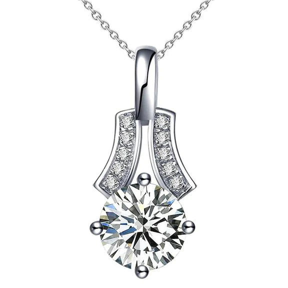 3 Karat Krappen Set Echt Diamant Halskette Anhänger Weißgold Damen Schmuck
