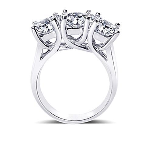 3 Karat Natürlich Diamanten Drei-Steine-Ring Dame aus massivem
