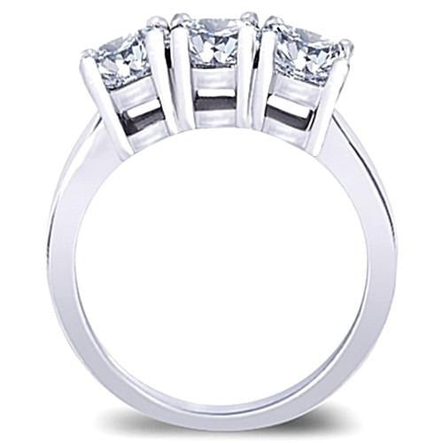 3 Karat Prinzessin Echt Aus der Erde Abgebauter Natürlicher Diamanten Verlobungsring mit drei Steinen Weißgold 14K