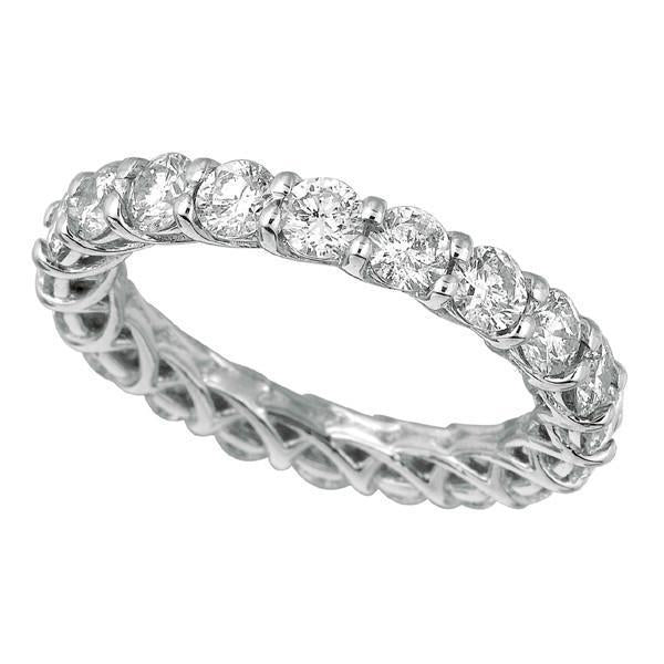 3 Karat Runder Echt Diamant Eternity Ring Band Massivgold 14K