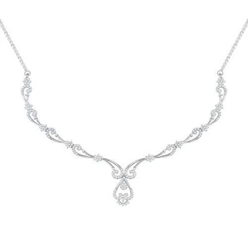 3 Karat Rundschliff Echt Diamant Damen Halskette Feingold Schmuck
