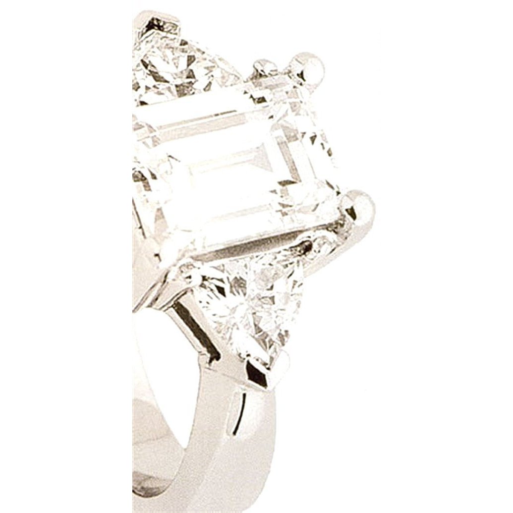 3 Karat Smaragd Echt Diamant Verlobungsring Drei Steine Schmuck