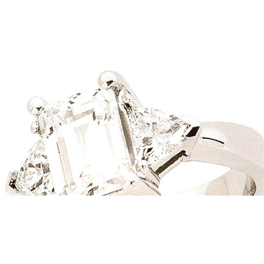 3 Karat Smaragd Echt Diamant Verlobungsring Drei Steine Schmuck