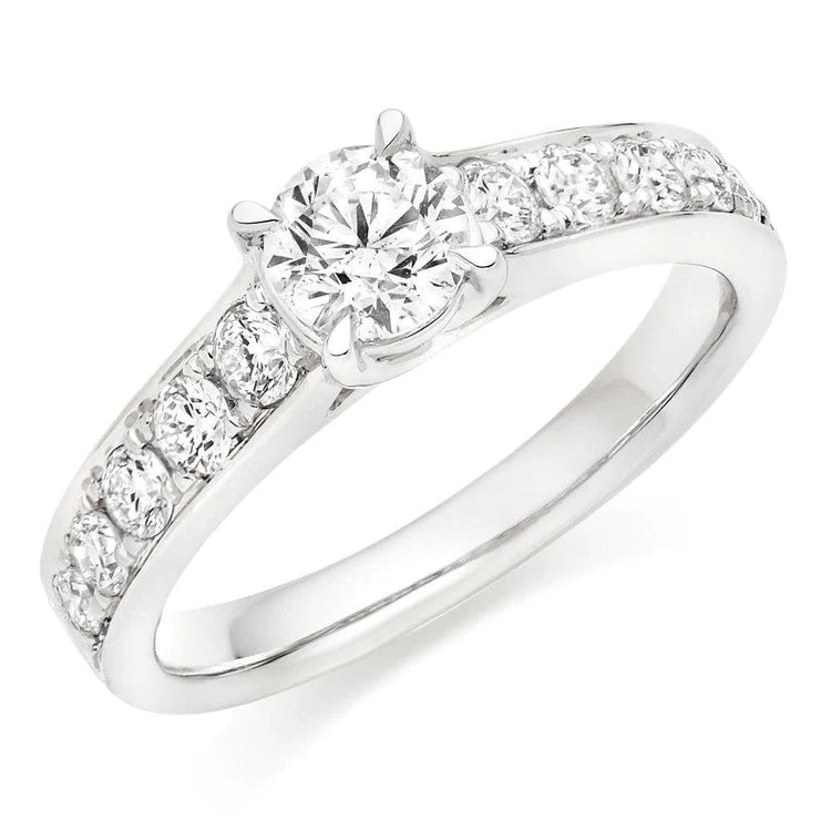 3 Karat Wunderschöner Ehering mit Echt Diamanten im Rundschliff Neu