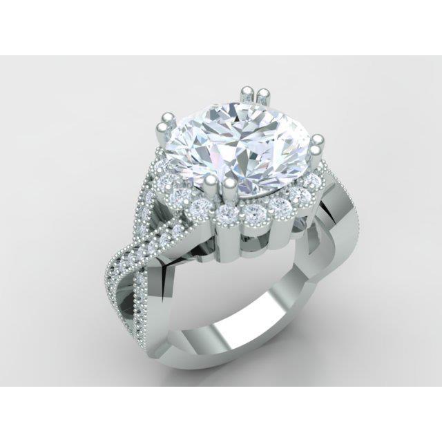 3 Karat Runder Diamant Ehering im Antikstil Edler Schmuck - harrychadent.de