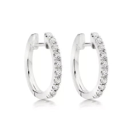 3 Karat funkelnde Diamanten im Rundschliff Creolen Weißgold