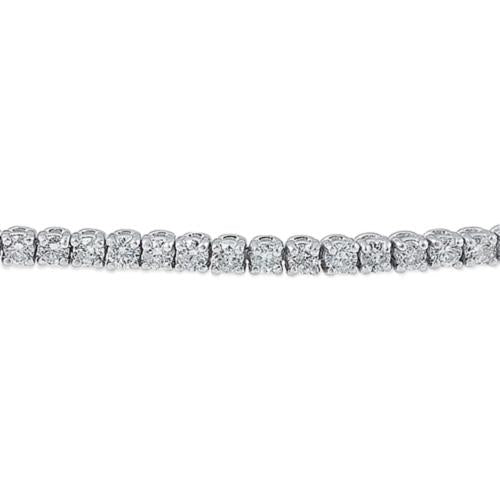3 Karat natürliches rundes Aus der Erde Abgebauter Natürlicher Diamant-Tennisarmband aus 14 Karat Weißgold