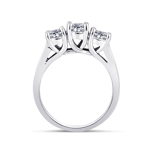 3 Karat runder Echt Diamanten Hochzeitstag Ring 3 Steinschmuck