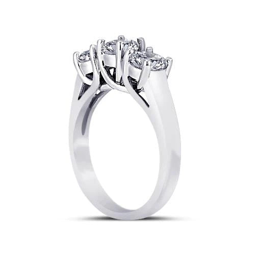 3 Karat runder Echt Diamanten Hochzeitstag Ring 3 Steinschmuck