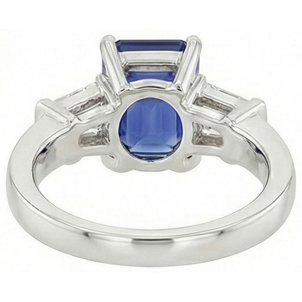 echter baguette diamant 2.50Karat ring auf Weiß