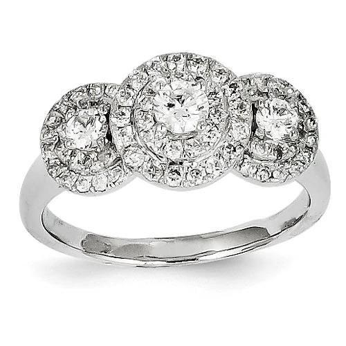 3-Stein-Design-Echt Diamantring für die rechte Hand