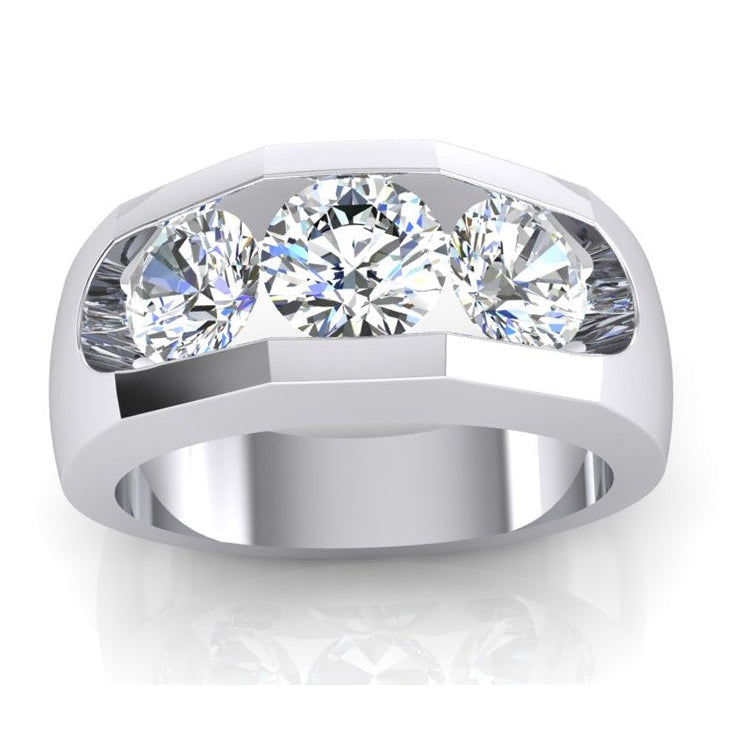3 Stein Echt Diamant Herrenring Gold
