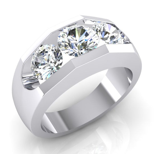 3 Stein Echt Diamant Herrenring Gold