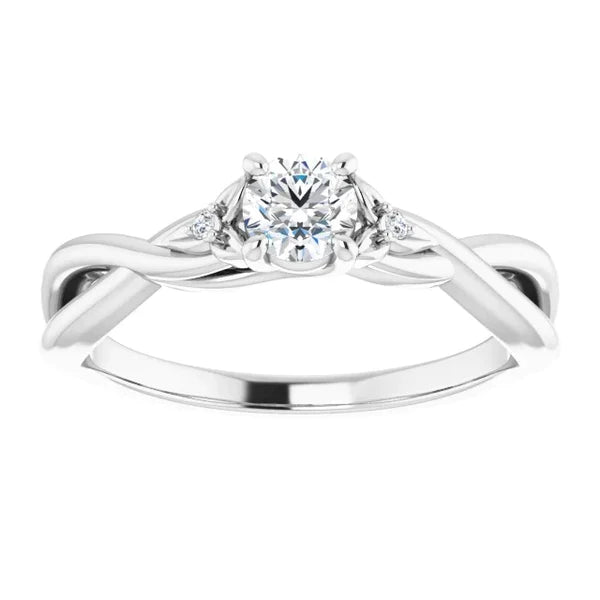 3 Stein Echt Diamant Verlobungsring 0.54 Karat Twist Style Damen Schmuck