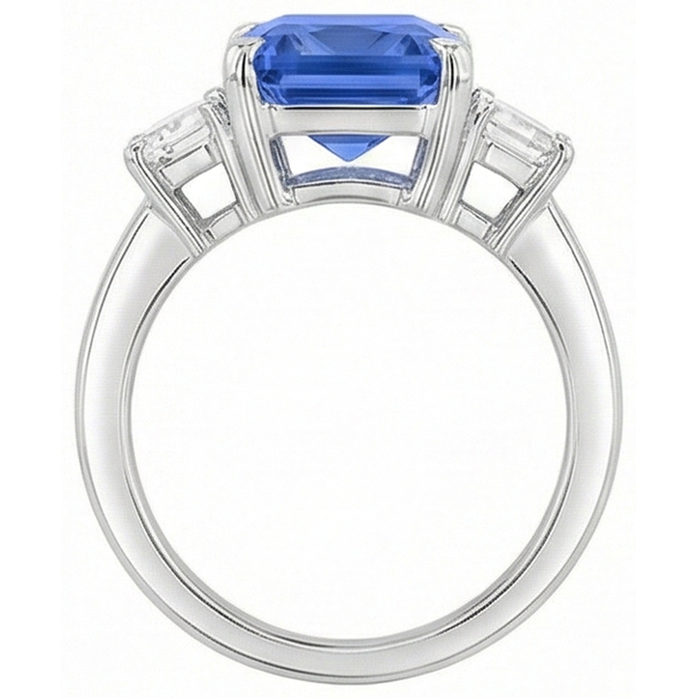 echter radiant diamant 4Karat ring auf Weiß