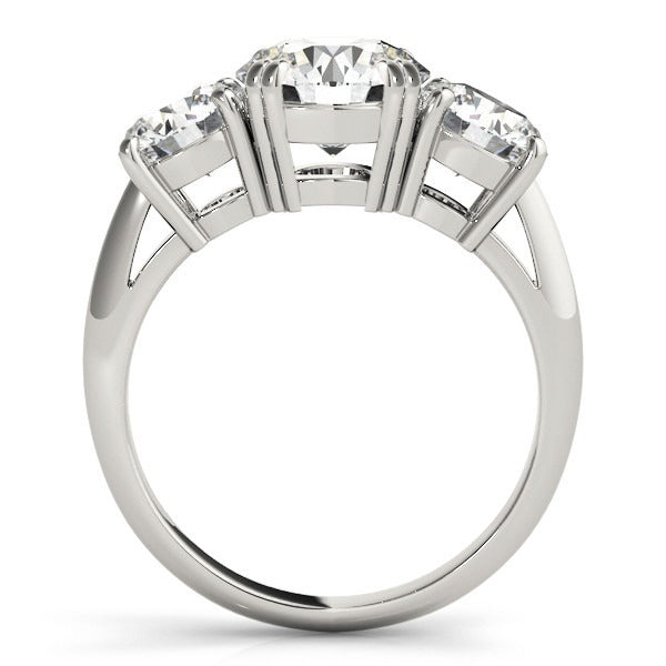 3-Stein-Ring runder alter Minenschliff-Echt Diamant-Doppelstift-Set 6.50 Karat