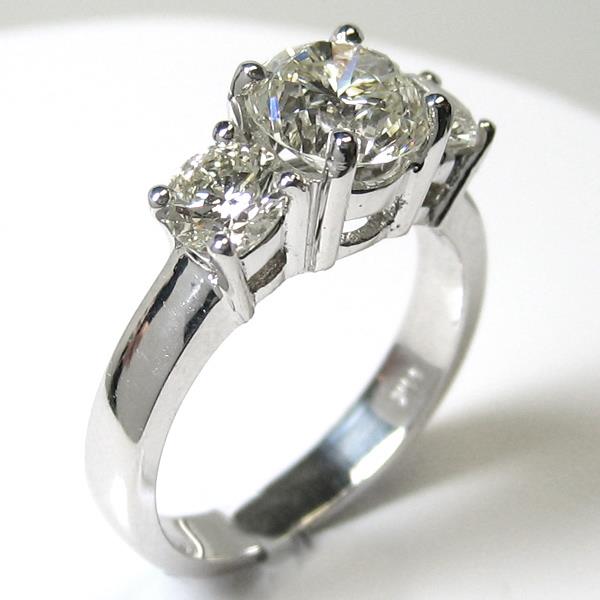 3 Stein großer runder Echt Diamantring Edelschmuck 5 Karat 14K Weißgold