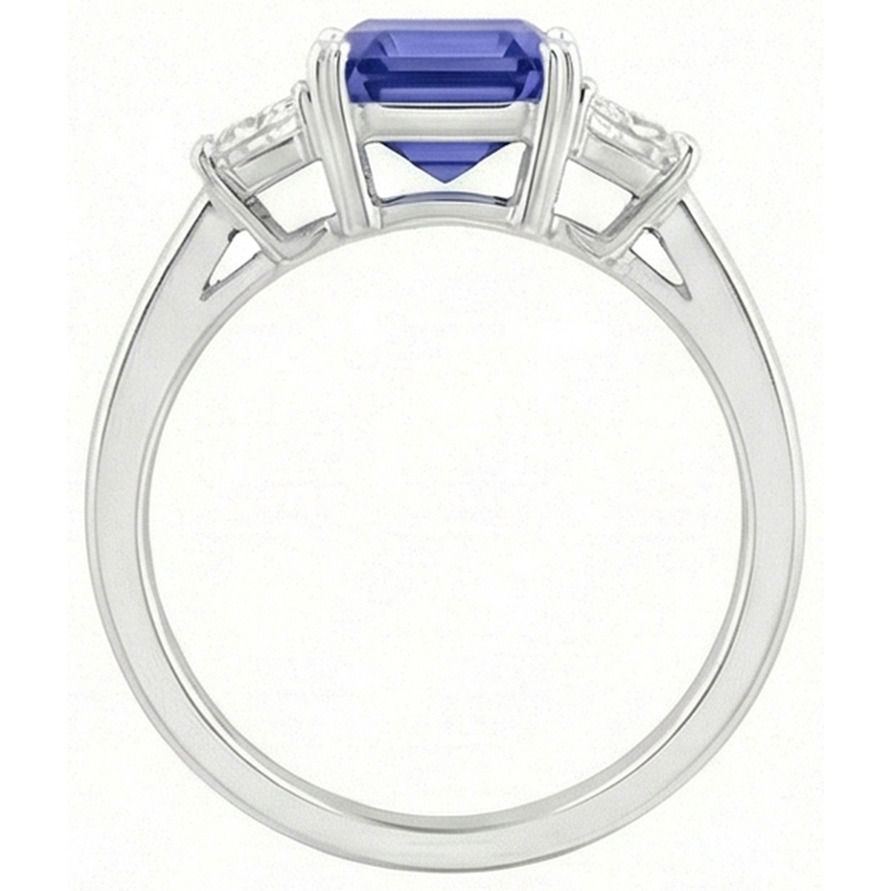 3 Steine Smaragd Saphir Ring & Strahlender Natürlicher Diamant ( nicht im Labor gezüchtet ) Schmuck 2,75 Karat