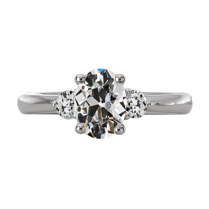 3 Steine rund & Oval alter Bergmann Natürliche Diamantring 5.50 Karat Schmuck
