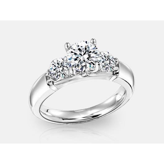 3 Steine runder Echt Diamant Ehering Massivgold Schmuck 1,40 Karat
