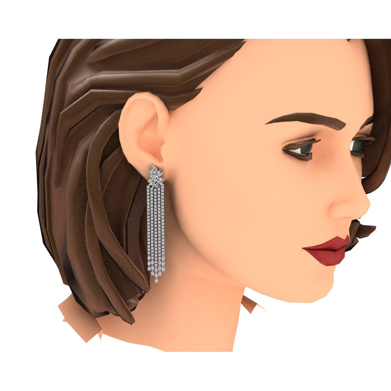 3 Zoll Kronleuchter Ohrringe Echt Diamanten