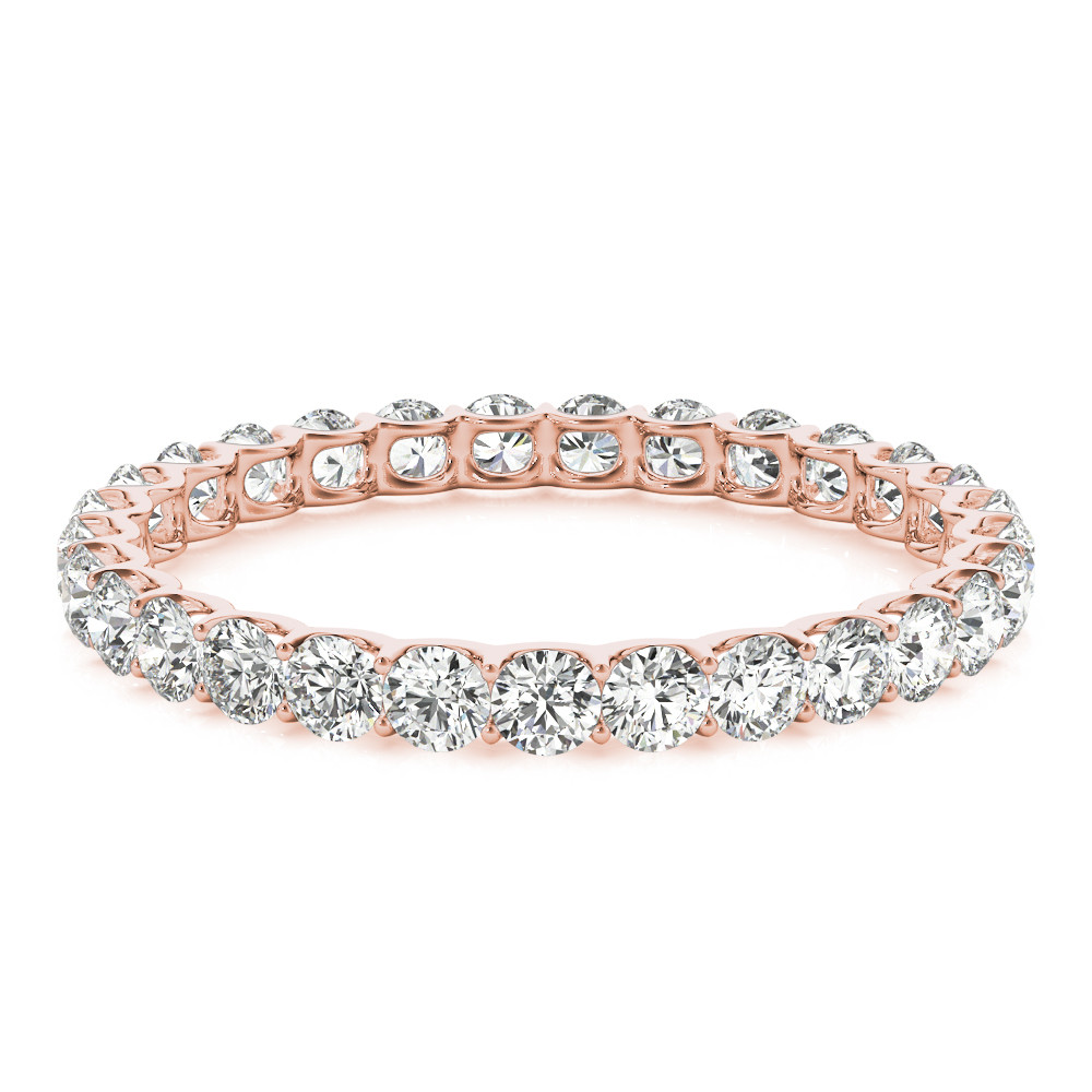 Diamant Eternity Band 3,60-Karat 14K Roségold – Seitenansicht