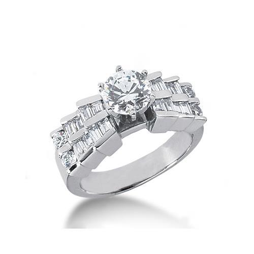 Echter Brillant Designer-Schmuck 3,01 Karat 14 Karat Weißgold – Hauptansicht