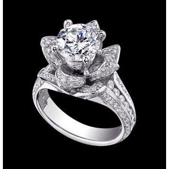 echter round diamant 3.25Karat ring Vorderansicht