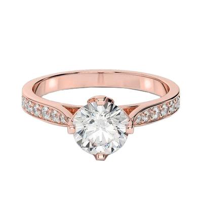 3,35 ct Natürlich Diamant-Verlobungsring Brillantschliff Split Shank Roségold
