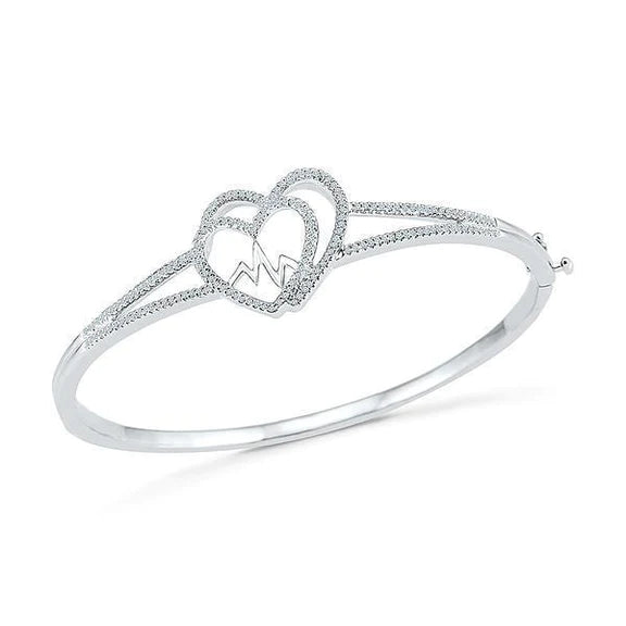 3,40 ct Rundschliff Natürlich Diamant Damenarmband 14K Weißgold