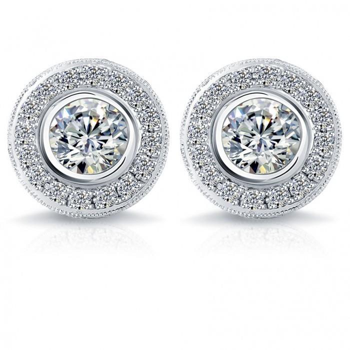 Micro-Pavé Quadratisch Diamant Ohrstecker 0.18ct Echt 10K