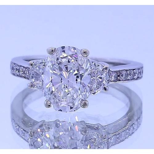 3.50 Karat Oval 4 Diamant Jubiläumsring 3 Steine Weißgold 14K - harrychadent.de