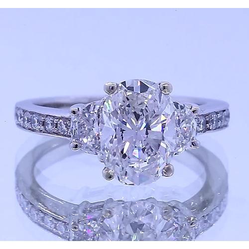 3.50 Karat Oval 4 Diamant Jubiläumsring 3 Steine Weißgold 14K - harrychadent.de