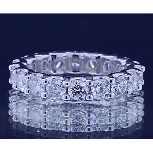 3,60 Karat Runder Echt Diamant Eternity Band Weißgold 14K