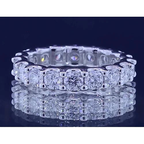 3,60 Karat Runder Echt Diamant Eternity Band Weißgold 14K