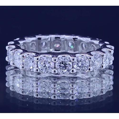 3,60 Karat Runder Echt Diamant Eternity Band Weißgold 14K
