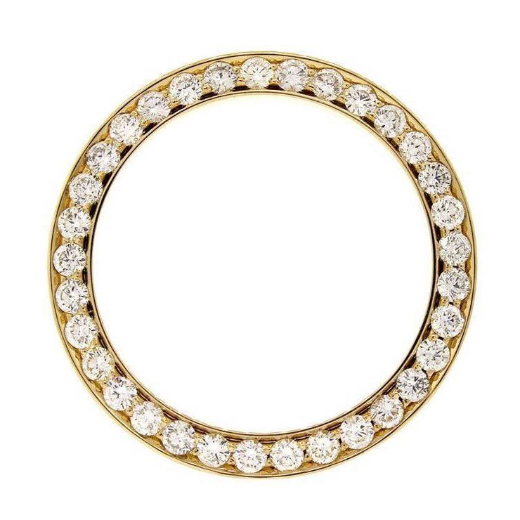 36 mm Gelbgold 14K, individuelle Aus der Erde Abgebauter Natürlicher Diamantlünette passend für Datejust und President-Uhren für Herren, 4 Kt.