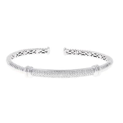 3,75 ct Brillanter Natürlich Diamant Damenarmband 14K Weißgold