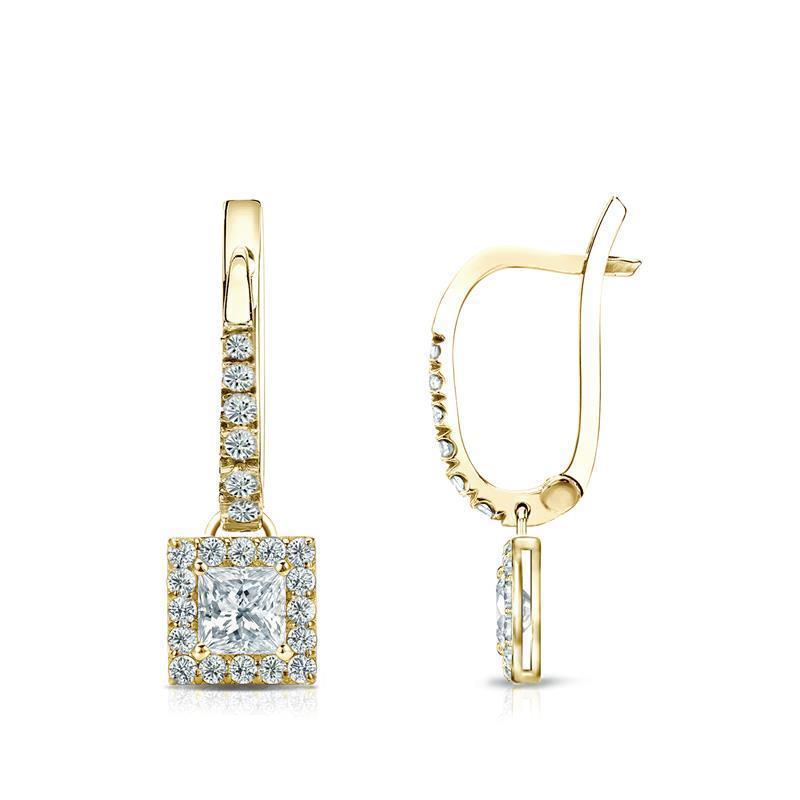 3,80 Karat funkelnde Echt Diamanten Ohrringe Gelbgold 14K Neu