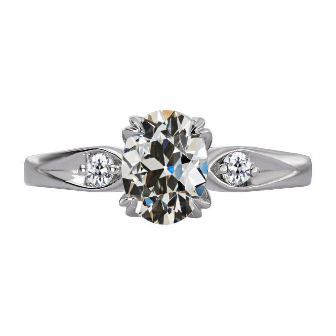 Drei-Stein-Ring 14K Weißgold mit Brillant – Hauptansicht