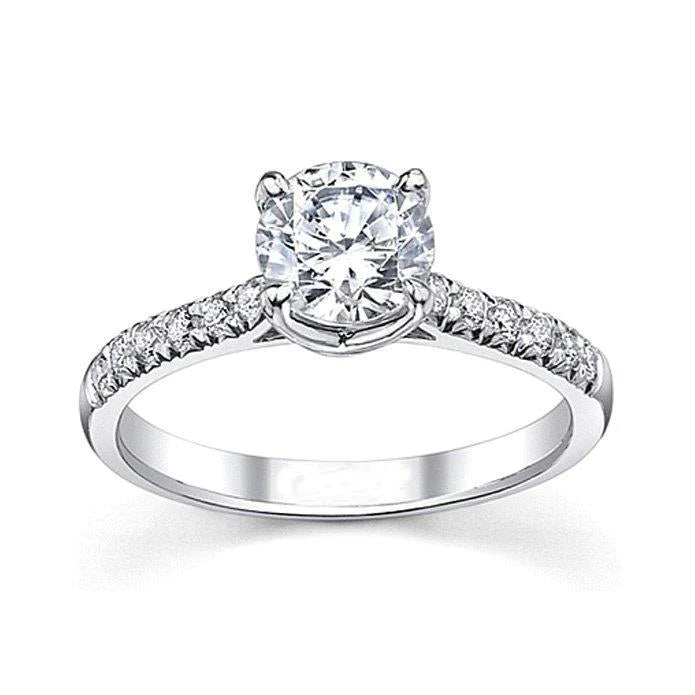 3.20 Karat Runder Echt Diamanten Jubiläumsring Weißgold 14K