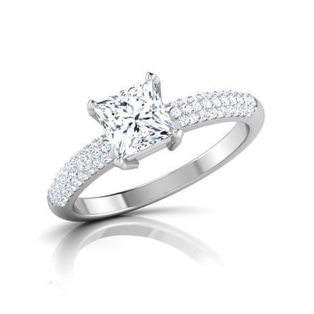 3.20 ct Prinzessin und Rundschliff wunderschöner Echt Diamantring Weißgold 14K
