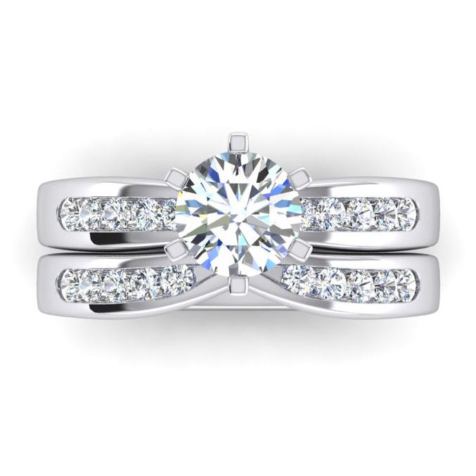 3,25 Karat Echt Diamant-Verlobungsring-Set Weißgold 14K
