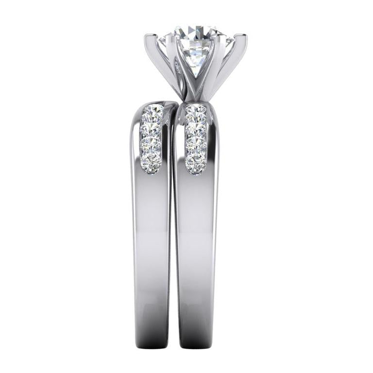 3,25 Karat Echt Diamant-Verlobungsring-Set Weißgold 14K
