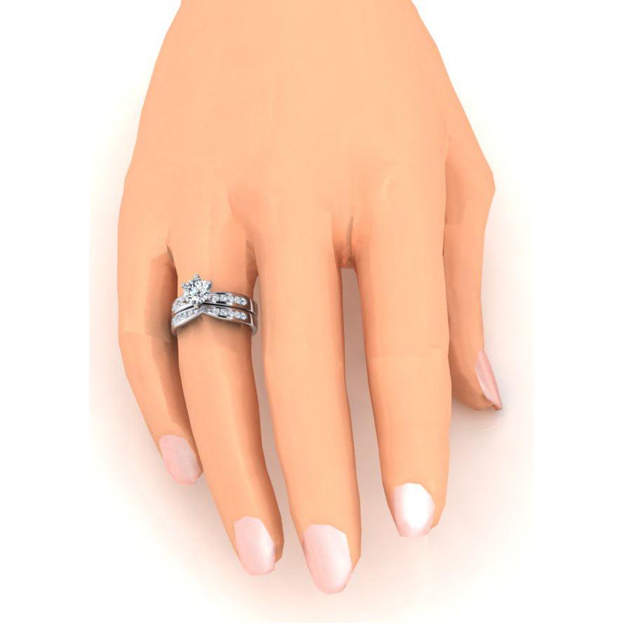 3,25 Karat Echt Diamant-Verlobungsring-Set Weißgold 14K