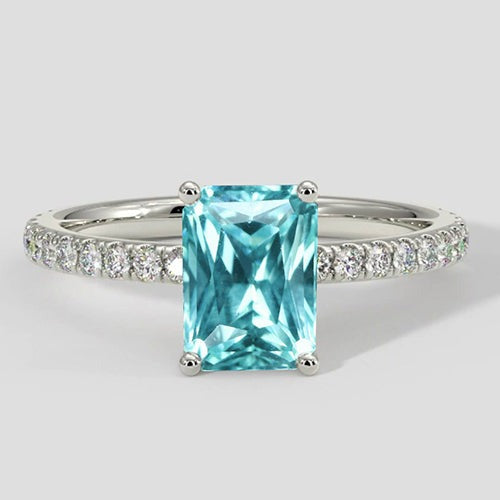3,25 Verlobungsring Kissenschliff Paraiba Ring