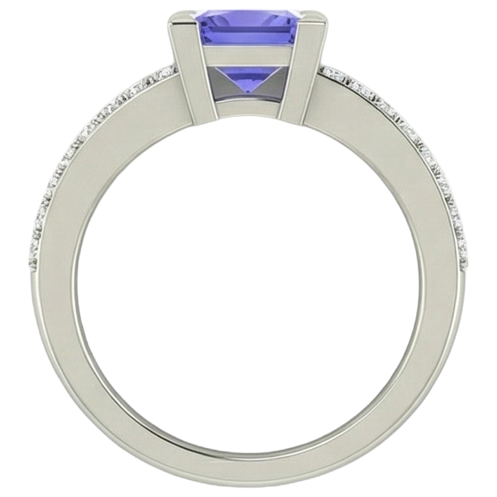 echter princess diamant 3.40Karat ring mit Diamantbesatz