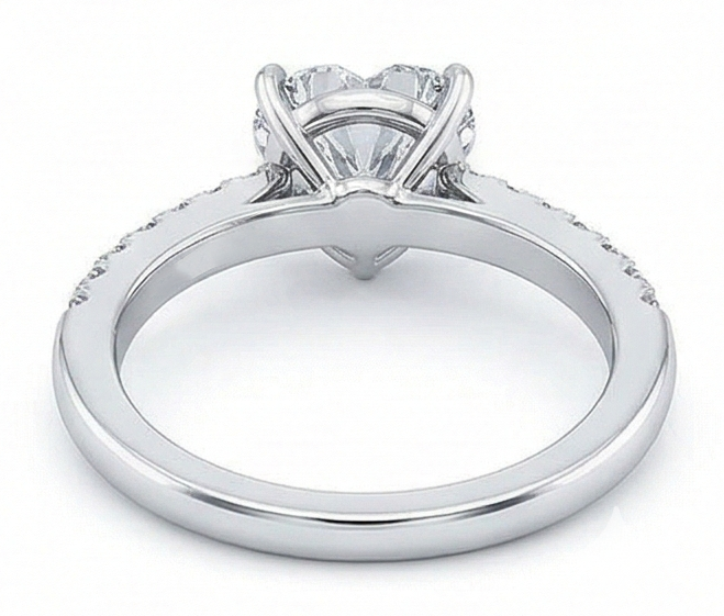 3,50 Karat Herz & Runder Echt Aus der Erde Abgebauter Natürlicher Diamant Ehering Schmuck Neu